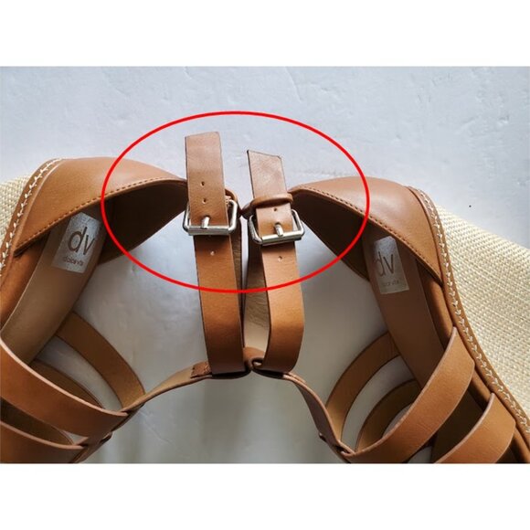 Dolce Vita DV EUC Tan & Beige Platform Wedge Sandals w/ Rubber Sole - Size 10 - Picture 9 of 14
